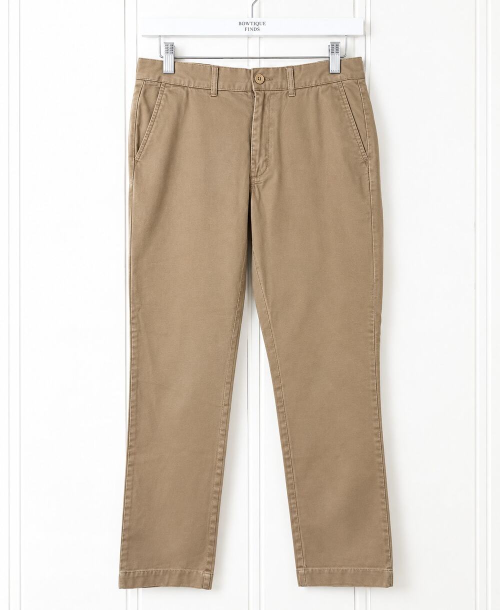 J.Crew Sutton Chino Pants Mens 31x32 Tan Khaki 100% Cotton Slim Straight